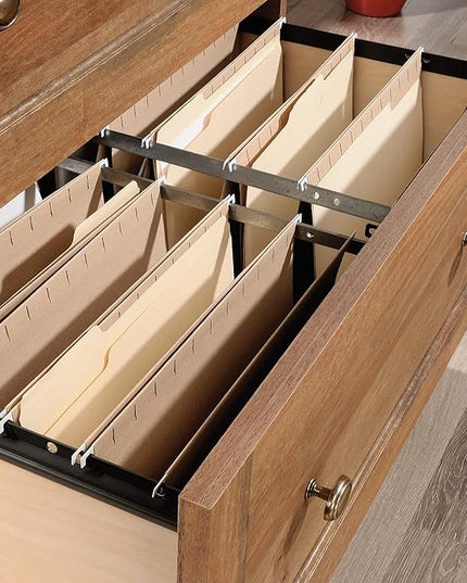 Sauder Barrister Lane Lateral File, L: 32.36" x W: 19.53" x H: 29.76", Sindoori Mango Finish - LeafyLoom