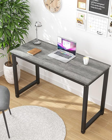 47 Inch Small Space Computer Desk, Home Office Desk, Heavy Duty Multipurpose Table, Study Desk Workstation, Gray - LeafyLoom