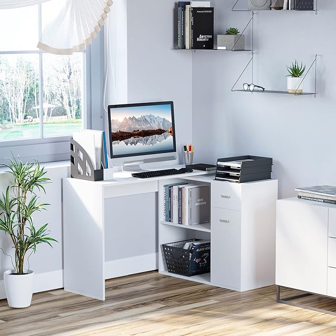 NicBex Kimberly-DW-00214-LWJ Home Office Desks, 46"x15.75"x29.25", White - LeafyLoom