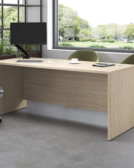 Bush Business Furniture Studio C Office Desk, Computer Table for Home or Professional Workspace, 72W x 30D, Natural Elm - LeafyLoom