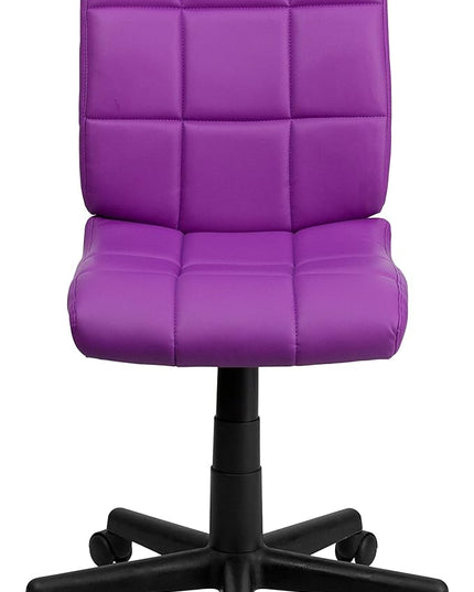 Flash Furniture Clayton Mid-Back Purple Quilted Vinyl Swivel Task Office Chair - LeafyLoom