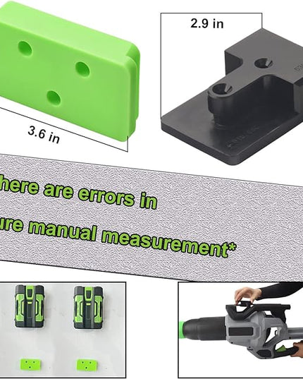 DECKMAN 1 x Leaf Blower Wall Mount | Holder | 2 x Battery Holders Compatible with EGO Leaf Blower/Battery, Blower Wall Mount for EGO 530 615 650 CFM Blower, Battery Mounts Fit for EGO 54v Batteries - LeafyLoom