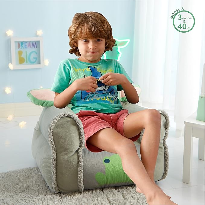 Idea Nuova Figural Mink with Sherpa Trim Bean Bag Chair for Toddlers and Kids, Star Wars Grogu - LeafyLoom