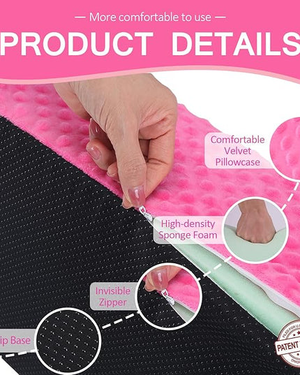 Wedge Pillow for Side Sleeping, Body Positioning Foam Wedge Pillow, Side Wedge Pillow for Sleeping Non-Slip Back Positioning Pillow for Bed Sore Wedge (Pink) - LeafyLoom