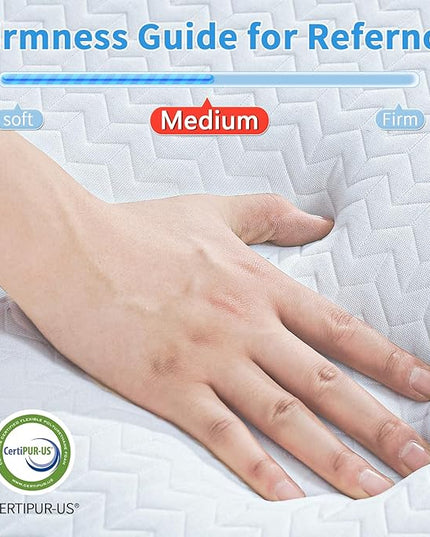 Memory Foam Single Folding Mattress Cot Mattress,4 Inch Foldable Mattress Topper with Cover, Breathable Floor Mattress Guest Bed for Travel/RV/Camping/Guest Room/Yoga (25"×75"×4") - LeafyLoom