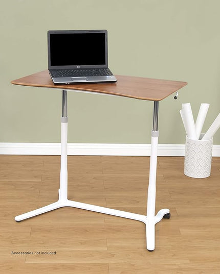 Calico Designs 51231 Sierra Height Adjustable Desk, White/Cherry, 37.5 Inch - LeafyLoom