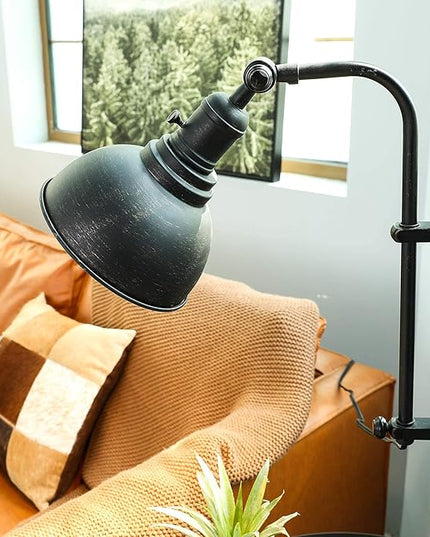 VONLUCE Rustic Desk Lamp Black Adjustable, Industrial Style Metal Task Lamp (25"-29"), Vintage Work Lamp, Farmhouse Reading Lamp in Aged Bronze Finish, ETL Certificate - LeafyLoom