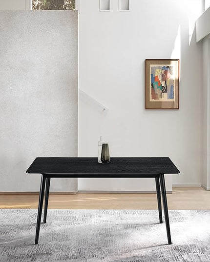 Armen Living Westmont 59" Rectangular Wood Dining Table, Black - LeafyLoom