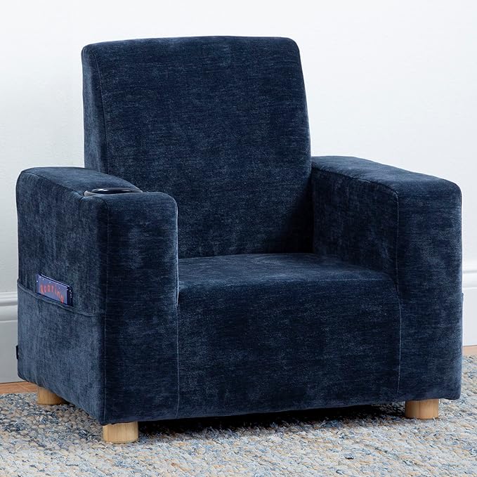 GAP GapKids Upholstered Chair, Navy - LeafyLoom