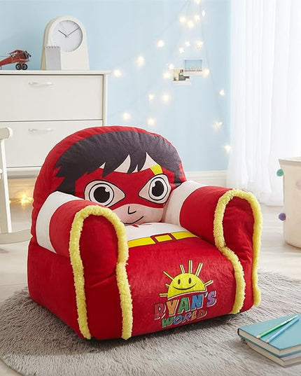 Idea Nuova Ryan's World Plush Bean Bag Chair with Sherpa Trim Red - LeafyLoom
