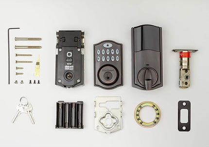 Kwikset 914 Traditional Keypad SmartCode Electronic Deadbolt Smart Lock featuring SmartKey Security and ZigBee 3.0 Technology in Venetian Bronze Kwikset