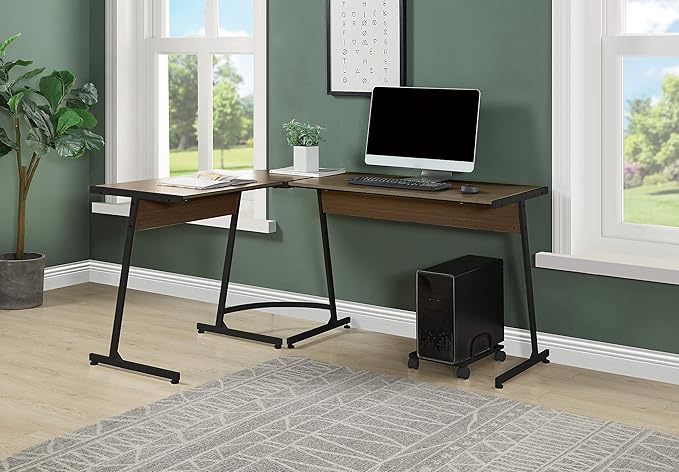 NicBex Kimberly-DW-00039-LWJ Home Office Desks, 58"x44"x30", Oak - LeafyLoom
