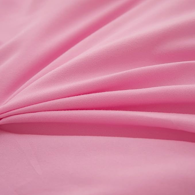 Pink Comforter Set Queen Size, 5 Pcs Bed in a Bag Girls Queen, Girls Queen Comforter Set, Girls Pink Bedding Queen, Teen Bedding Sets for Girls Kids - LeafyLoom