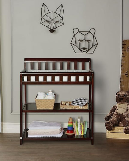 Nursery Essentials Bundle of Dream On Me Aden Convertible 4-in-1 Mini Crib, Dream On Me Ashton Changing-Table, with a Dream On Me Sunset 3” Extra Firm Fiber Portable Crib Mattress - LeafyLoom