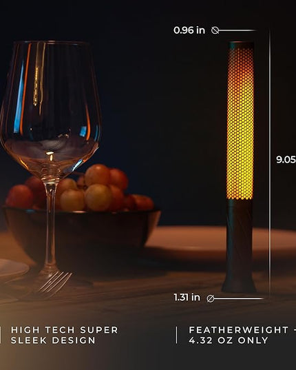 LED Candle Light, Cordless Table Lamp, Bedside Flame Lamp w/ 2 Modes, Rechargeable Candlestick, Modern Table Lamp w/ 2600 mAh Battery (Rose Gold) - LeafyLoom