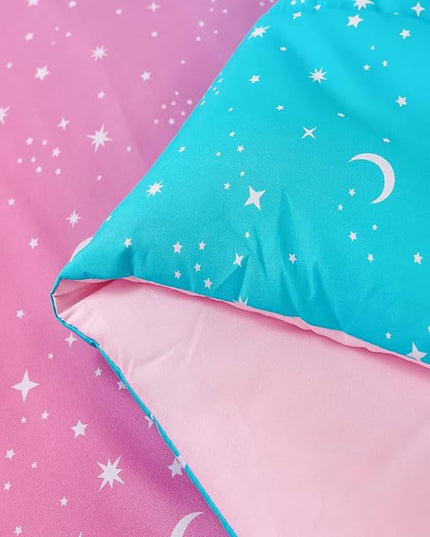 URBONUR Rainbow Comforter Set Queen Size for Teen Girls & Boys Women, Multicolor Moon Printed Bedding Set, 6 Pieces Bed in a Bag, Soft All Season (Rainbow, Queen) - LeafyLoom