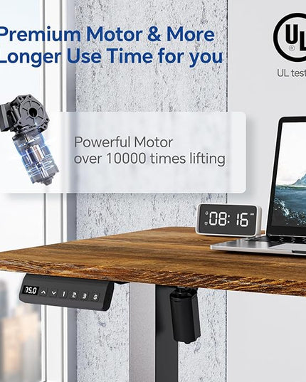 Motorized Standing Desks, Electric Stand Up Desk with Ultra Stable Construction and Cable Management,adjustable Height Desk with Memory Preset Design for Home Office Use 48x24 in Natural - LeafyLoom