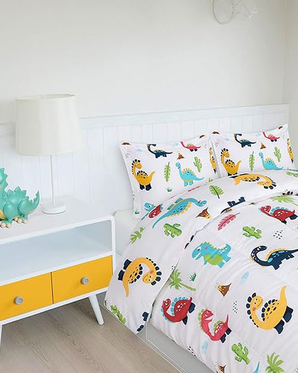 Utopia Bedding All Season Dinosaur Comforter Set with 2 Pillow Cases, 3 Piece Soft Brushed Microfiber Kids Bedding Set for Boys/Girls, Machine Washable (Twin) - LeafyLoom