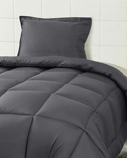 Utopia Bedding Twin Comforter Set Kids with 1 Pillow Sham, Bedding Comforter Sets, Down Alternative Grey Comforter, Soft and Comfortable, Machine Washable (Pack of 6) - LeafyLoom