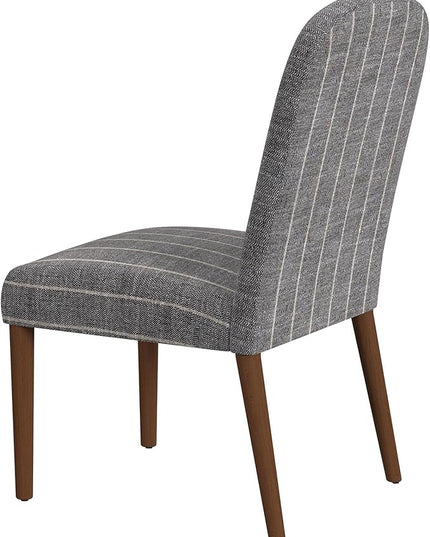 HomePop Classic Parsons Dining Chairs, Gray Midnight Woven Stripe (Single Pack) - LeafyLoom