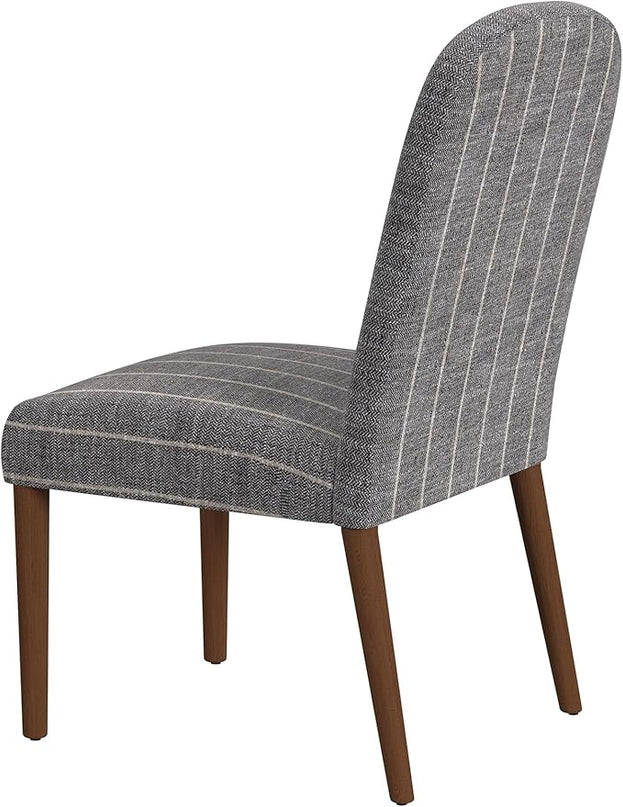 HomePop Classic Parsons Dining Chairs, Gray Midnight Woven Stripe (Single Pack) - LeafyLoom