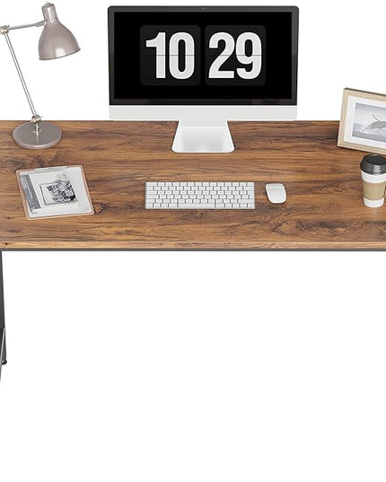 CubiCubi Computer Desk 47 Inch Study Writing Table for Home Office, Modern Simple Style PC Table with Storage Bag, Brown - LeafyLoom