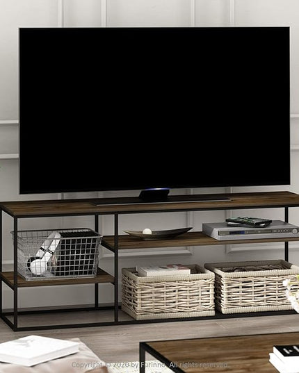 Furinno Moretti Modern Lifestyle TV Stand, Columbia Walnut - LeafyLoom