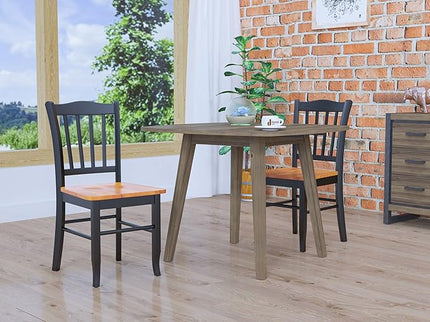 Boraam Shaker Chair, Black/Oak, Set of 2 - LeafyLoom