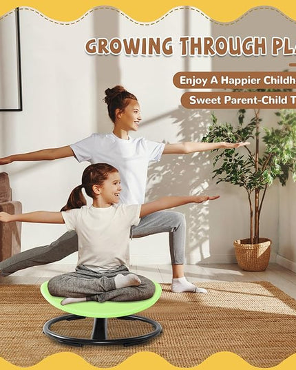 Zhenx Spinning Chair for Kids, Autism Kids Swivel Chair, Kids Sensory Chair, Spinning Chair for Autistic Kids & ADHD Children, Sit and Spin Training Body Coordination(Green) - LeafyLoom
