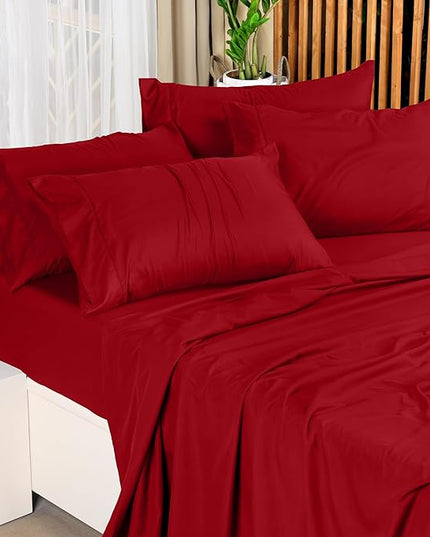Utopia Bedding Queen Bed Sheets Set - 4 Piece Bedding - Brushed Microfiber - Shrinkage and Fade Resistant - Easy Care (Queen, Red) - LeafyLoom