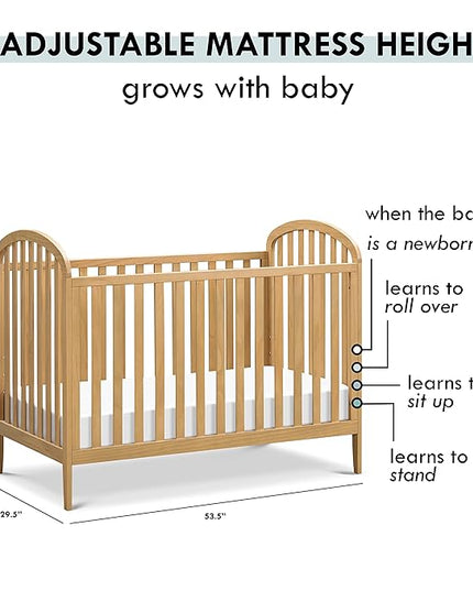 Davinci Beau 3-in-1 Convertible Crib in Honey, Greenguard Gold Certified - LeafyLoom