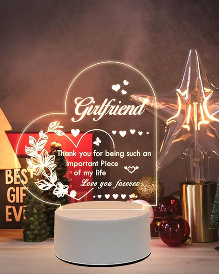 Girlfriend Gift, Birthday Gift for Girlfriend Night Light - Gift for Girlfriend Romantic, Anniversary Christmas Valentines Day Gifts for Girlfriend - LeafyLoom
