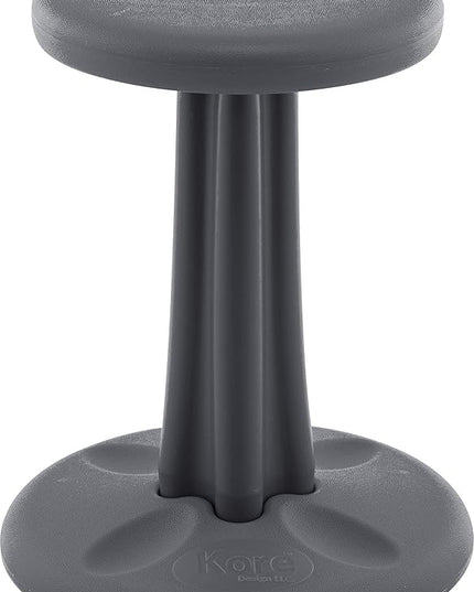 Kore Kids Junior Wobble Chair - Flexible Seating Stool for Classroom, Elementary School, ADD/ADHD - Made in The USA - Junior- Age 8-9, Grade 3-4, Grey (16in) - LeafyLoom