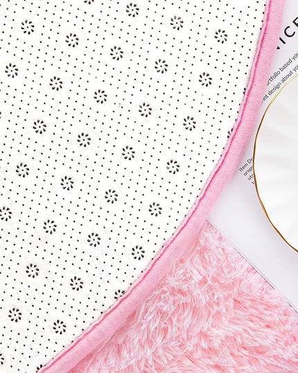 Noahas Ultra Soft Fluffy Rugs,Pink Area Rugs for Bedroom Shaggy Oval 2.6' x 5.3' Kids Bedroom Fuzzy Bedside Small Carpet Aesthetic,Nursery Rug for Baby,Room Decor for Teen Girls - LeafyLoom