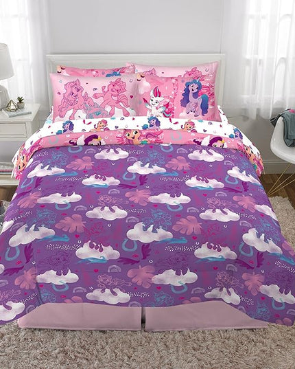 Franco Kids Bedding Super Soft Comforter and Sheet Set with Sham, 7 Piece Full Size, My Little Pony - LeafyLoom