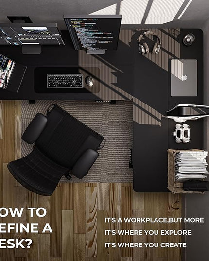 Electric Standing Desk - Adjustable Height with Memory Preset, 55 x 24 Inches Ergonomic Design Stand Up Home Office Standing Desk - LeafyLoom