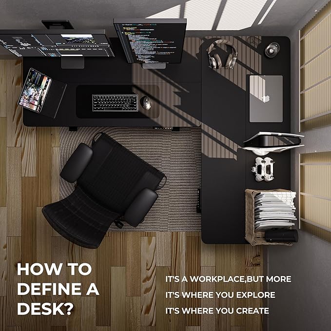 Electric Standing Desk - Adjustable Height with Memory Preset, 55 x 24 Inches Ergonomic Design Stand Up Home Office Standing Desk - LeafyLoom