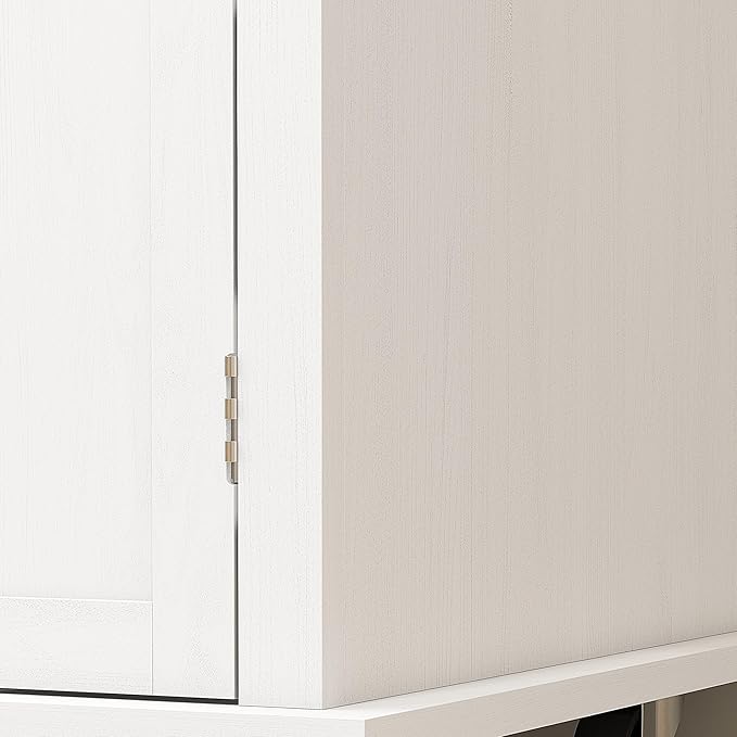 HOMCOM Kitchen Island on Wheels, Rolling Cart with Rubberwood Top, Spice Rack, Towel Rack and Drawers for Dining Room, Distressed White - LeafyLoom