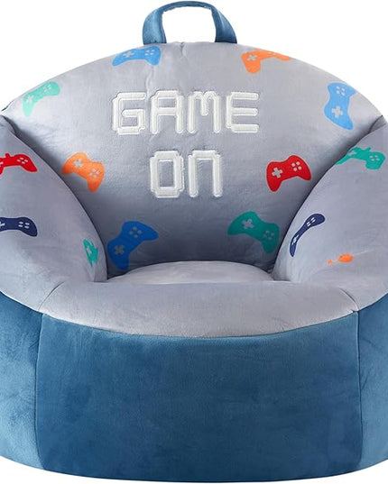 Heritage Kids Micromink Squishy Bean Bag Chair for Kids Ages 3+, Gamer - LeafyLoom