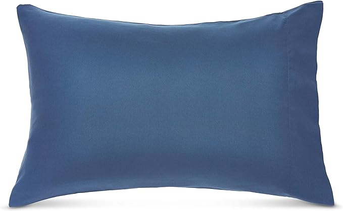 Amazon Basics Lightweight Microfiber Bed-in-a-Bag Comforter 5-Piece Bedding Set, Twin/Twin XL, Blue Calvin Striped - LeafyLoom