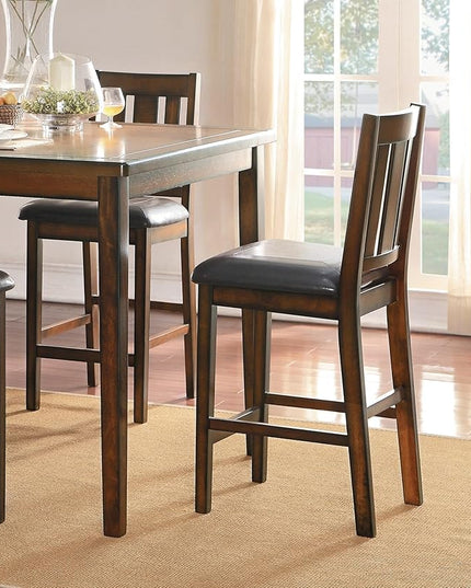 NicBex Small Dining Table Set for 4 Bar Table and Chairs Set Counter Height 5Pc Dining Set Tabe and Counter Height Chairs Set with Faux Leather Upholstered Seat, Espresso - LeafyLoom