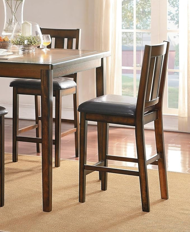 NicBex Small Dining Table Set for 4 Bar Table and Chairs Set Counter Height 5Pc Dining Set Tabe and Counter Height Chairs Set with Faux Leather Upholstered Seat, Espresso - LeafyLoom