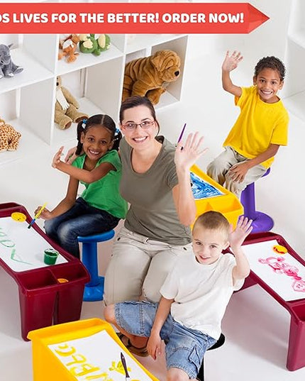 Studico ActiveChairs Kids Wobble Stool, Flexible Seating for Preschool & Elementary Classrooms. Improves Focus & Posture, Helps ADHA/ADD, Wiggle Seat, [Active Desk Chairs], 14" Stool, Ages 3-7, Red - LeafyLoom