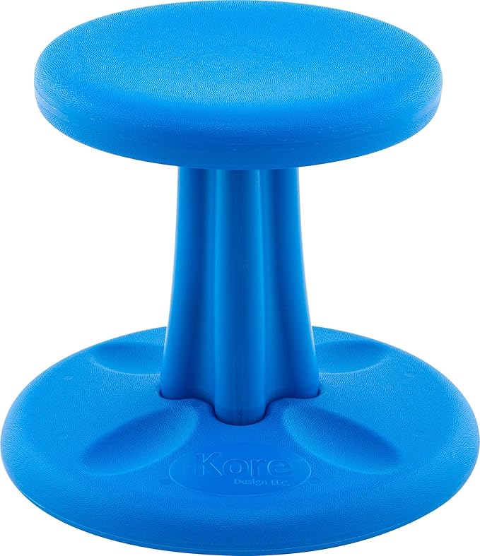 Kore Kids Preschool Wobble Chair - Flexible Seating Stool for Classroom, Preschool, Kindergarten & Elementary School - Age 4-5 yrs, Blue (12in) - LeafyLoom