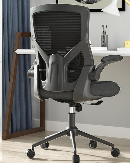 Office Chair, High Back Desk Chair with Adjustable Lumbar Support, Ergonomic Mesh Computer Chair with Premium Cold-Cured Cushion, Height Liftable Swivel Chair for Home Office - LeafyLoom