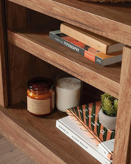 Sauder Cannery Bridge Credenza, for TVs' up to 65", Sindoori Mango finish - LeafyLoom