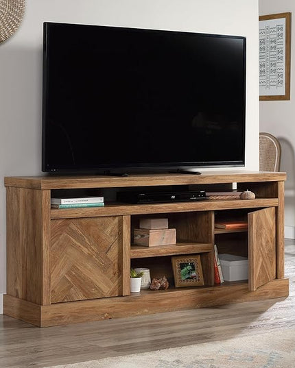 Sauder Cannery Bridge Credenza, for TVs' up to 65", Sindoori Mango finish - LeafyLoom