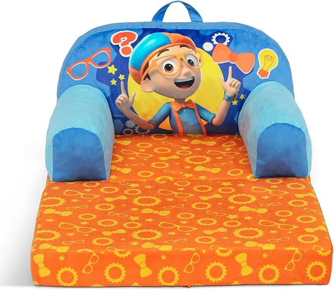 Delta Children Cozee Buddy Flip-Out Kids Chair, Blippi - LeafyLoom