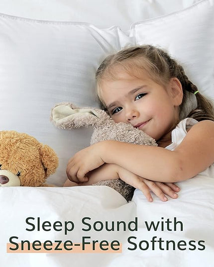 Fern and Willow Pillows for Sleeping - Set of 2 Standard Size 20"x26"/Kids Size Down Alternative Pillow Set w/Luxury Plush Cooling for Side, Back & Stomach Sleepers - LeafyLoom
