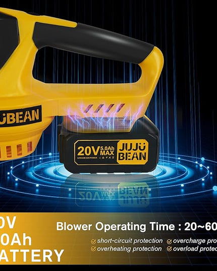 Electric Leaf Blower Cordless, Battery Leaf Blower with Battery and Charger, 5.0Ah Battery Powered Variable-Speed Lightweight Handheld Blower for Lawn Care, Patio, Yard, Terrace - LeafyLoom